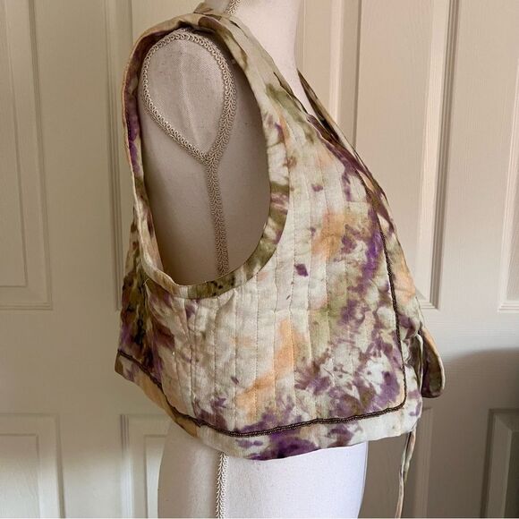 Zara Tie Dye Print Cropped Vest Large Multicolor NEW - Picture 5 of 8